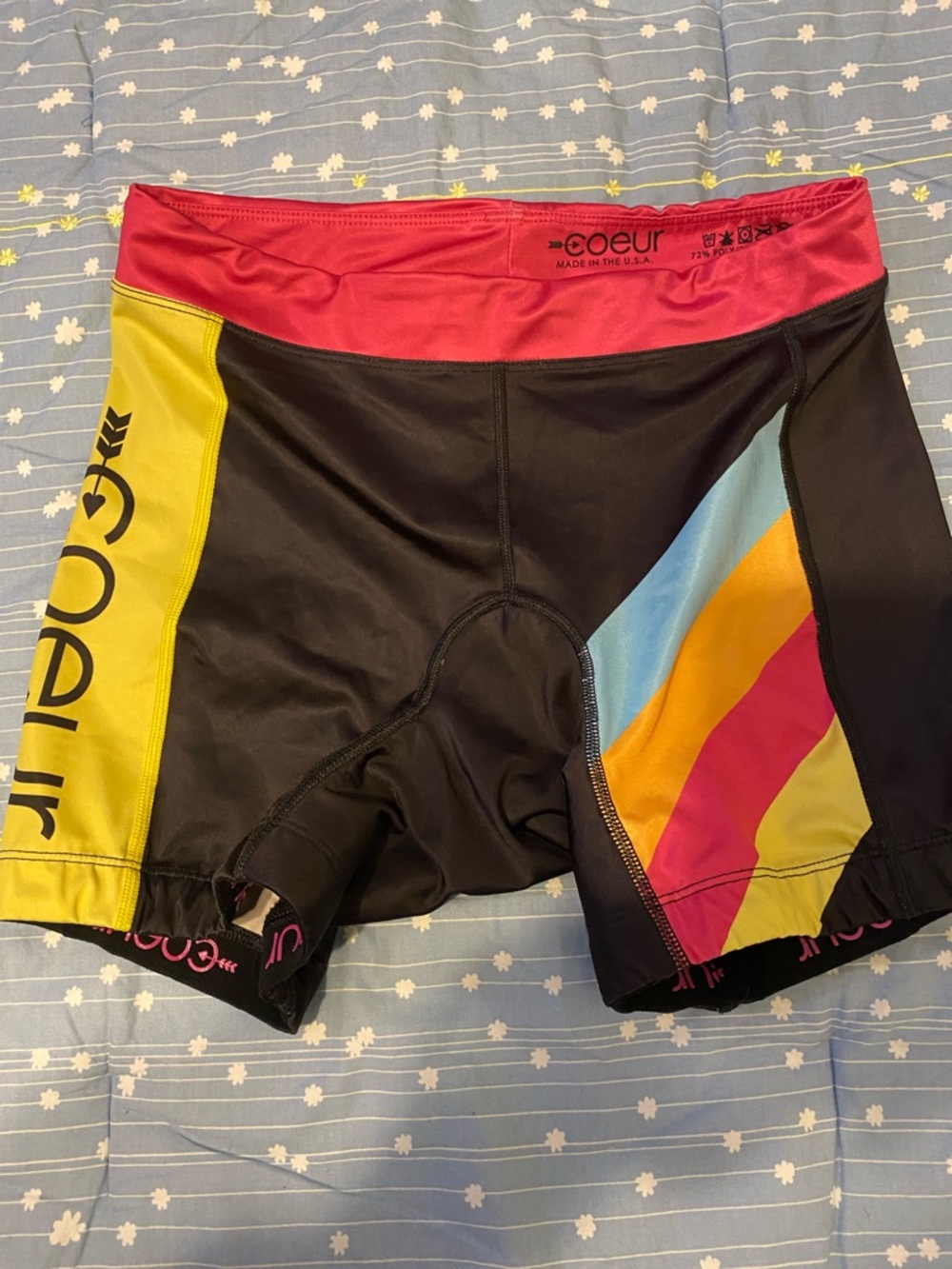 coeur Bright Colorblock Cycling Jersey and matching shorts. - Picture 7 of 11